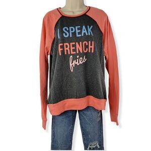 Rebellious One  I Speak French Fries Sweatshirt X-Large Jrs.